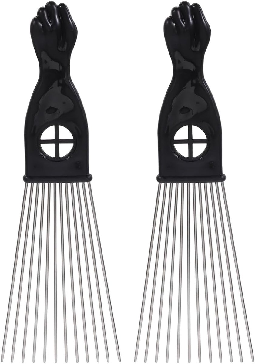 2 stuks Afro Pick Comb Styling haarstyling kapsel ontwarren pruik