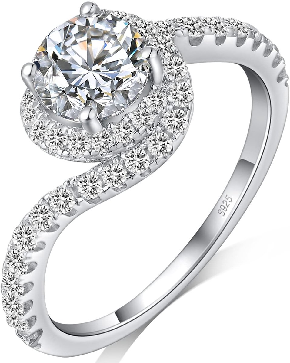 zilver verlovingsring trouwring zirkonia zilveren ringen trouwringen