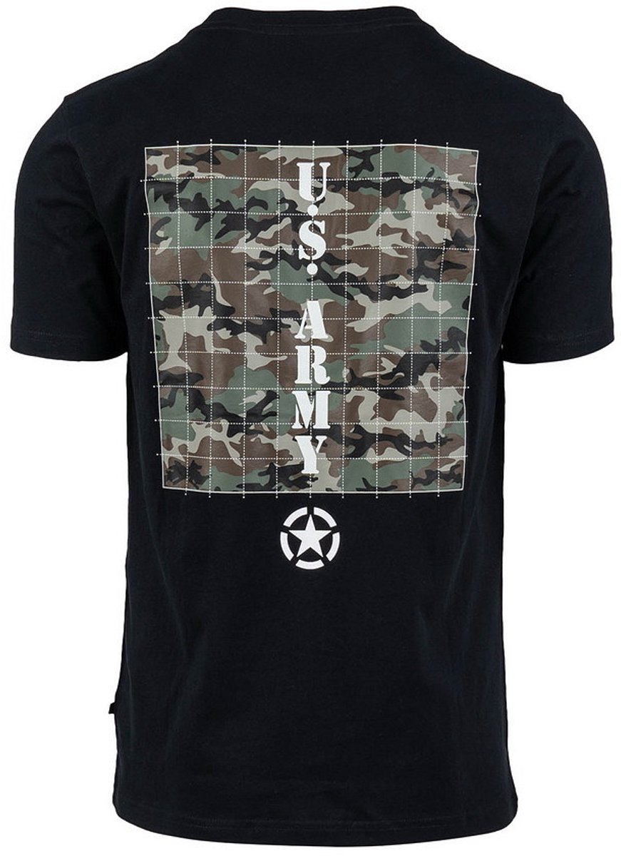 T-shirt US Army Camo Zwart XL