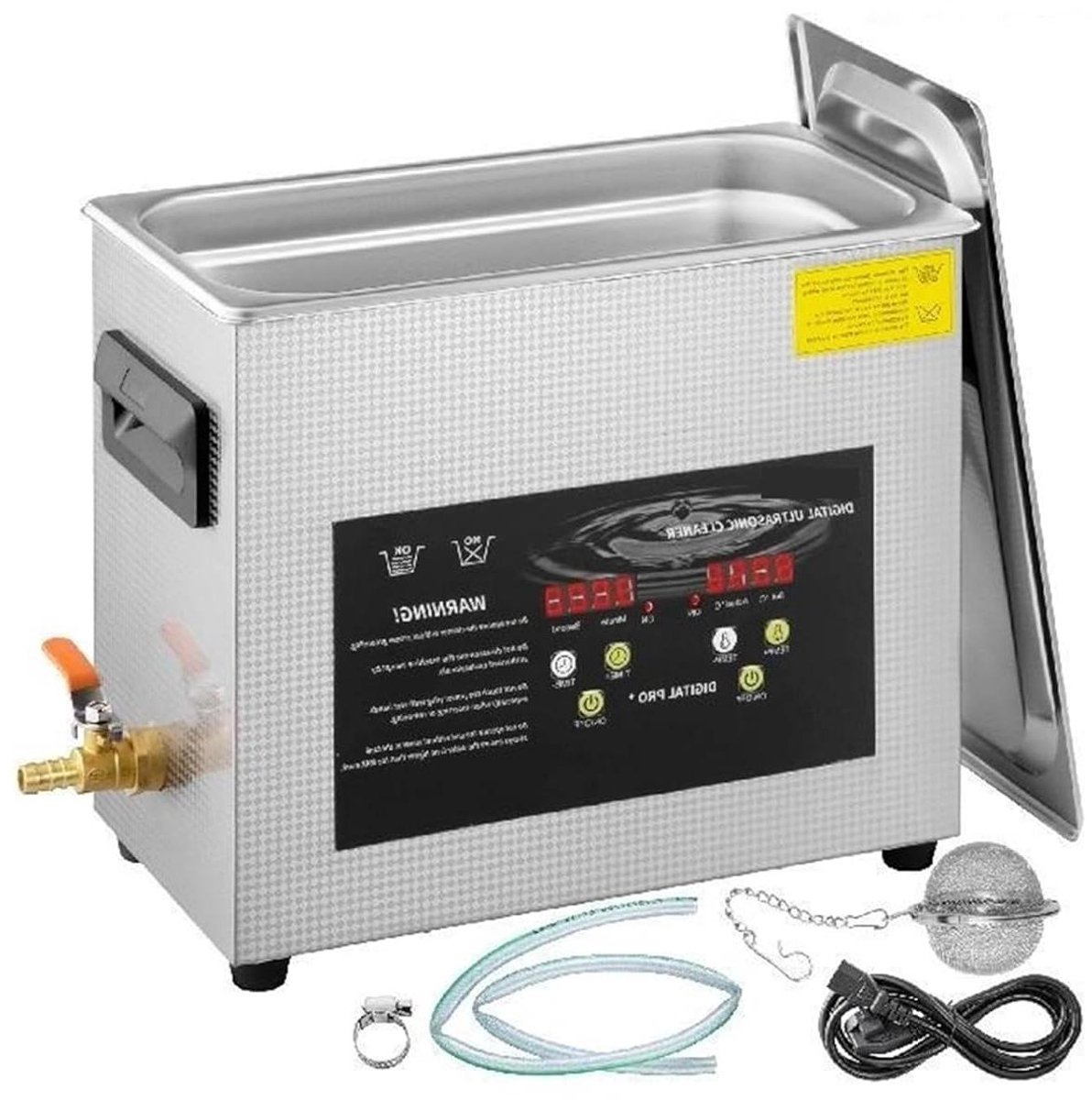 Ultrasone Reiniger - Sieradenreiniger Vaatwasser - Dieptereiniging Objecten - Krachtige Transducer 40 KHz - 3 Liter - Zilver