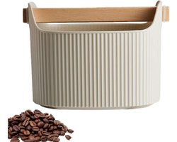 Espresso Dump Box - Koffiedik Bak Klopbox - Koffiedik Verwijderen - Verwijderbare Klopstang - 1300 ml - Melkwit