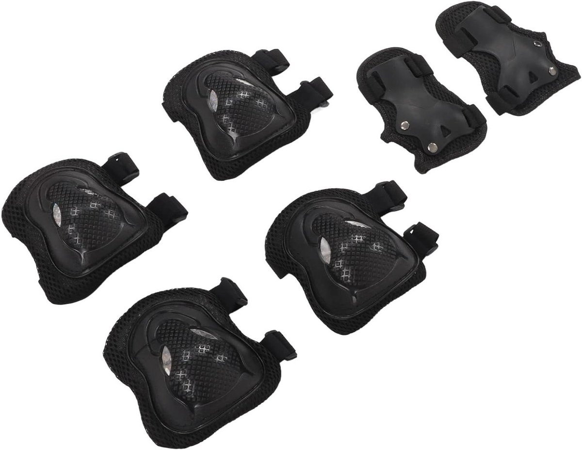 Kinderen Beschermingsset - Valbescherming Set - Buitensporten - Verstelbare Bandjes - 6 Delig - Zwart