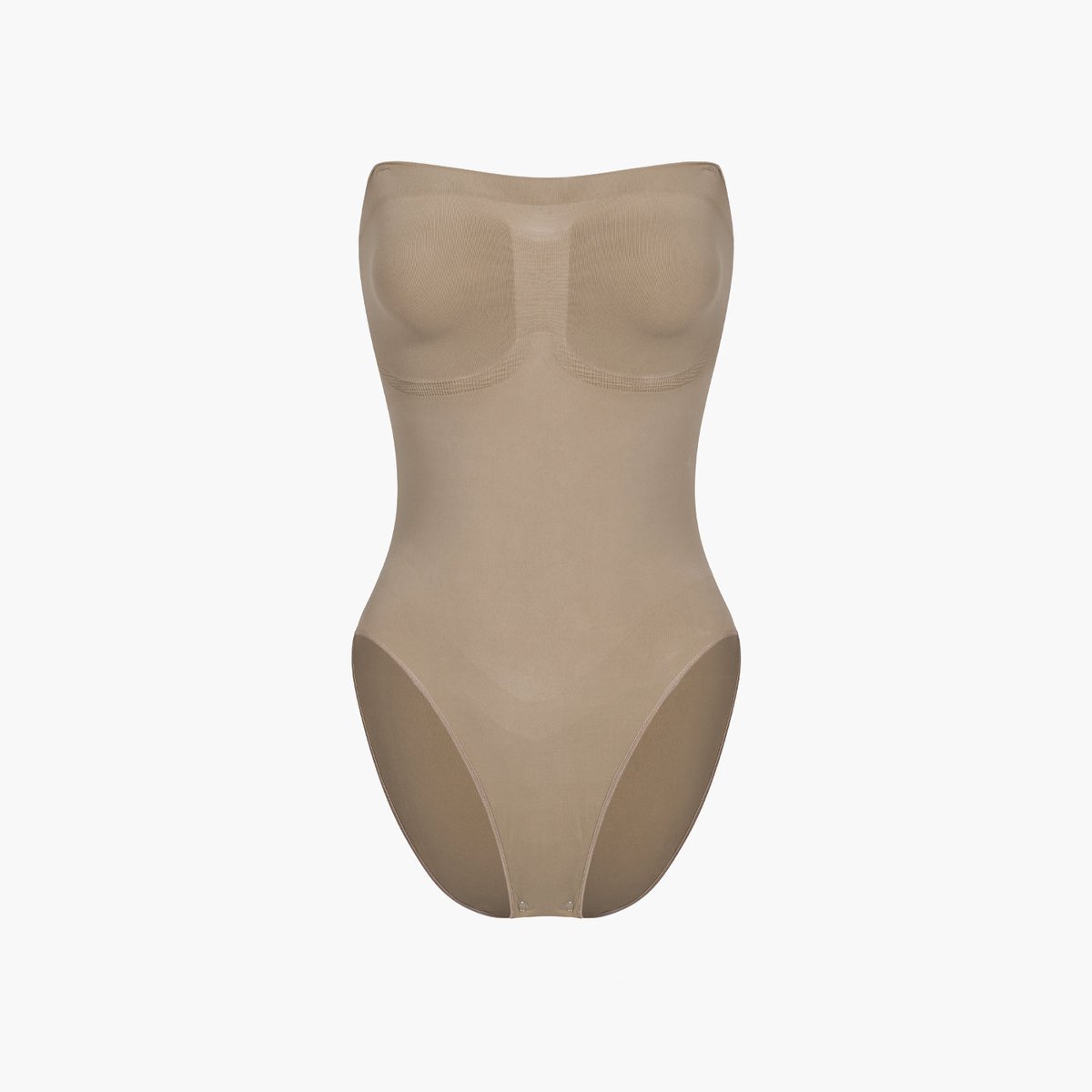 creamyfabrics Creamy Fabrics - Bodysuit Sculpting Shapewear Strapless - Met Slip - Ultra Zacht - Sculptend - Comfortabel - Donkerbeige - Xs