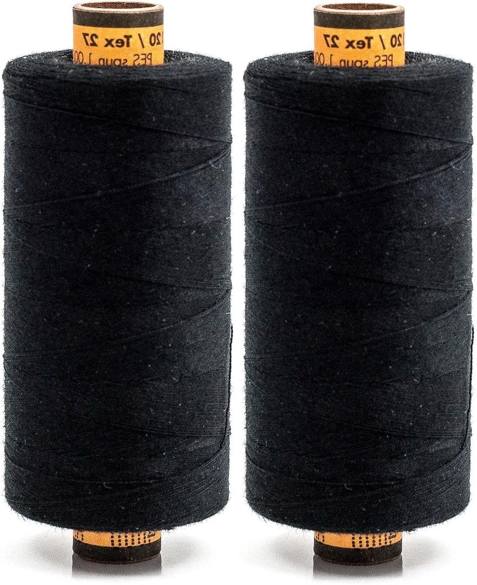 Naaigaren Set - Polyester Garen - Kleding Maken - Universeel Toepasbaar - 2x 1000m - Zwart