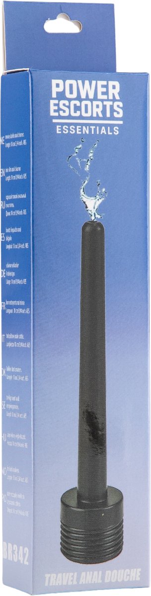 Power Escorts Travel Anal Cleaner – Intieme Douche – 15 cm – Waterdicht – Zwart