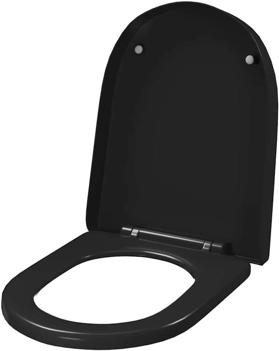 Toiletbril - WC-bril zitting - Badkamer Verbetering - Softclose snelsluiting - 45 x 35 cm - Zwart