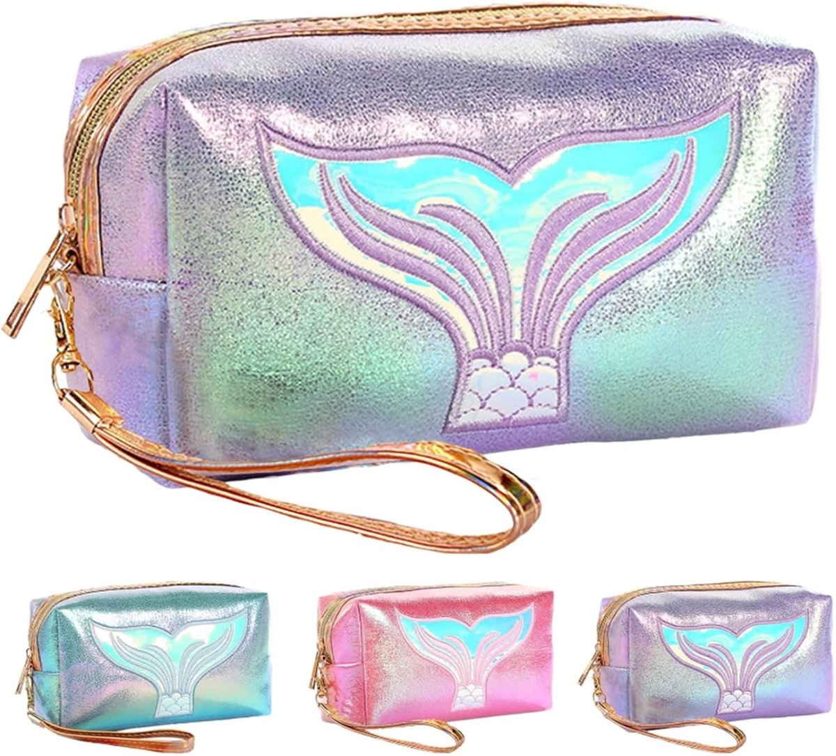 SnelShoppen - Waterproof Makeup Bag voor Vrouwen en Meisjes, Lilac, Hoge Kwaliteit, Handzaam, Ruim, Cosmetica Tas voor Feest, Dagelijks Gebruik, en Re