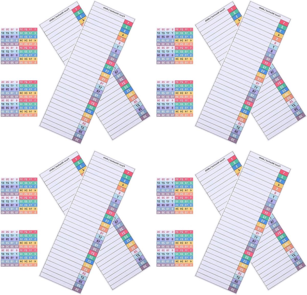 Paneelstickers - Labels Stickers - Groepen Kasten - Waterdichte Bescherming - 8 Vellen - Multi