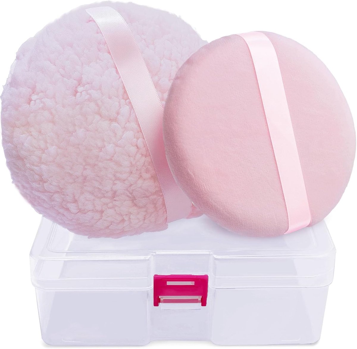 Poederdons Large - Set van 2 - Fluffy en Zacht - Ideaal voor lichaamspoeder - SnelShoppen
