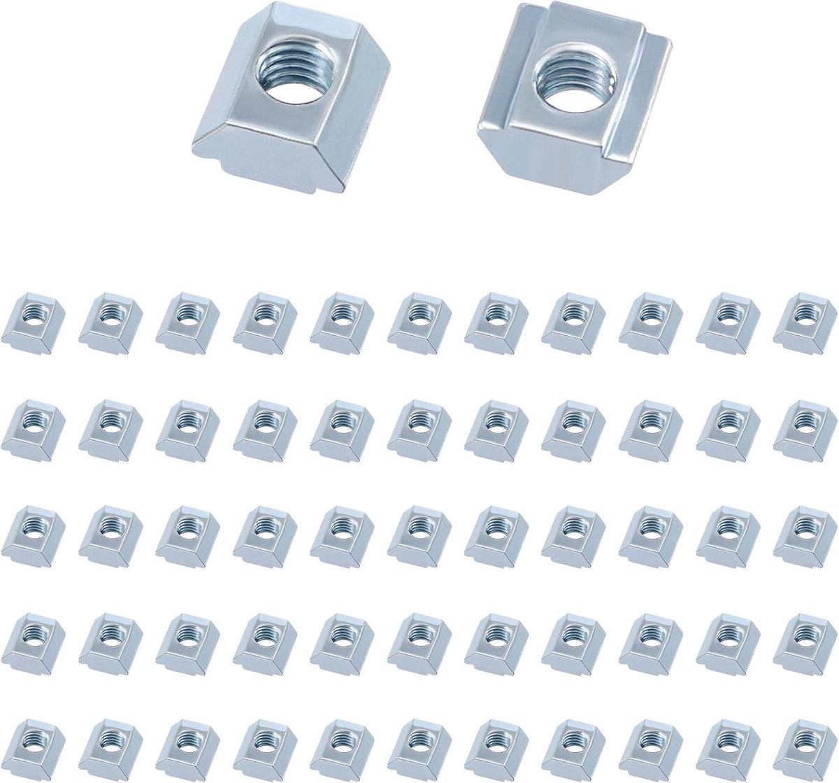 Nutenstenen M5 Set van 50 Stuks voor Aluminium Profielen - T-nuts van Koolstofstaal voor 20-Series Extrusie Slots