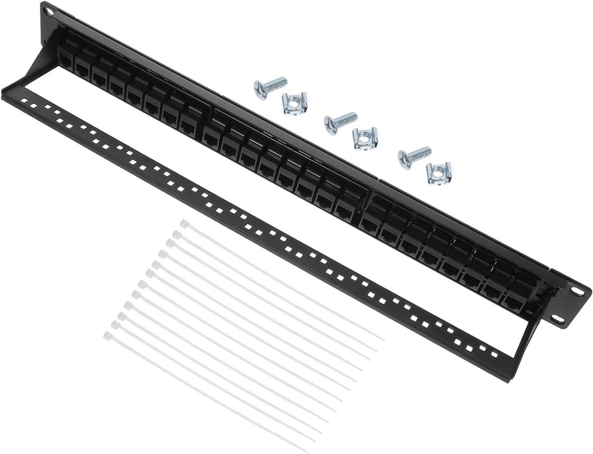 Netwerk Patch Paneel - Ethernet Paneel - Netwerk Organiseren - Rackmontage Ontwerp - 48.5X4.5X8.5CM - Zwart