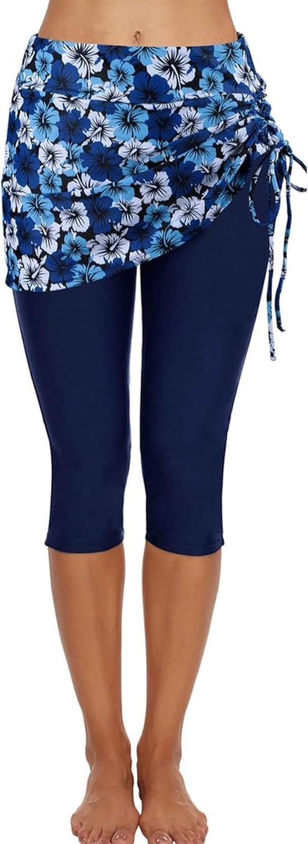 Zwembroek voor dames, lange zwembroek, capri, badlegging met rok, zwembroek