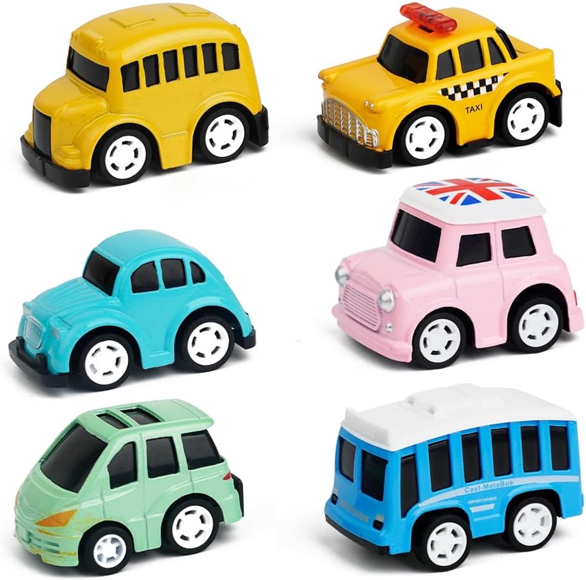Speelgoedauto set 6 stuks - Mini clutch auto’s - Veilig en kleurrijk - Ideaal voor kinderen 3-12 jaar - ShopVlot