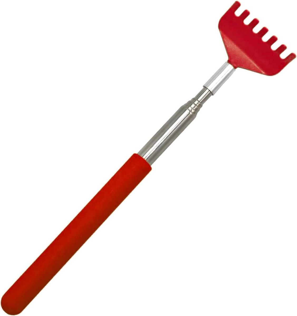 Rugkrabber - Telescopische jeuker - Jeuk verlichten - Roestvrijstalen klauw - 19 tot 67 cm - Rood