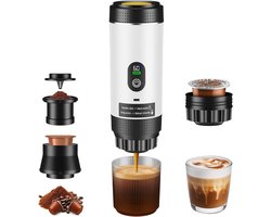 SnelShoppen - Mini koffiemaker voor onderweg - Draagbare koffiezetter - Wit - Ideaal voor camping, reizen en werk - 1 stuk