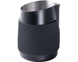 Cappuccino Opschuimkan - Melkstoomkan Melkopschuimer - Warme Dranken Bereiden - Dubbellaags Vacuüm Isolatie - 420 ml - Zwart