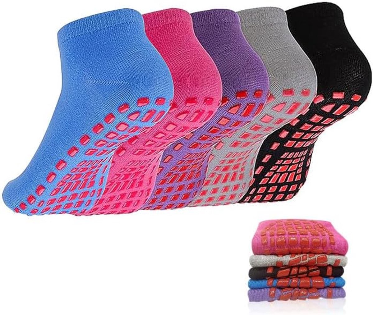 Sokken, pilatesokken voor dames en heren, katoenen sokken, antislip dans, barre, balletslippers, sokken voor meisjes, yoga, antislipsokken voor sport, fitness, thuis