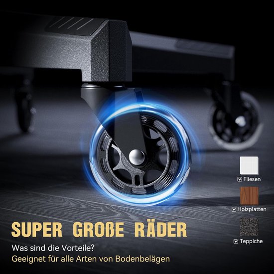 Gaming stoel met massagefunctie, verstelbare bureaustoel met luxe suede stof, 90-165 graden, geschikt voor 150 kg, zwart — afbeelding 4