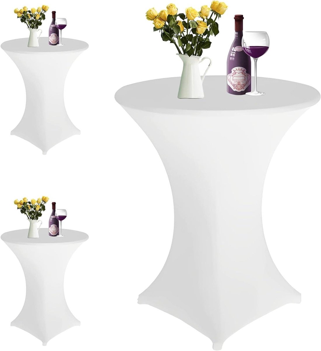 Statafelhoezen - Hoezen statafel - Feestdecoratie - Kreuk- en vlekbestendig - 80 cm x 110 cm - Wit