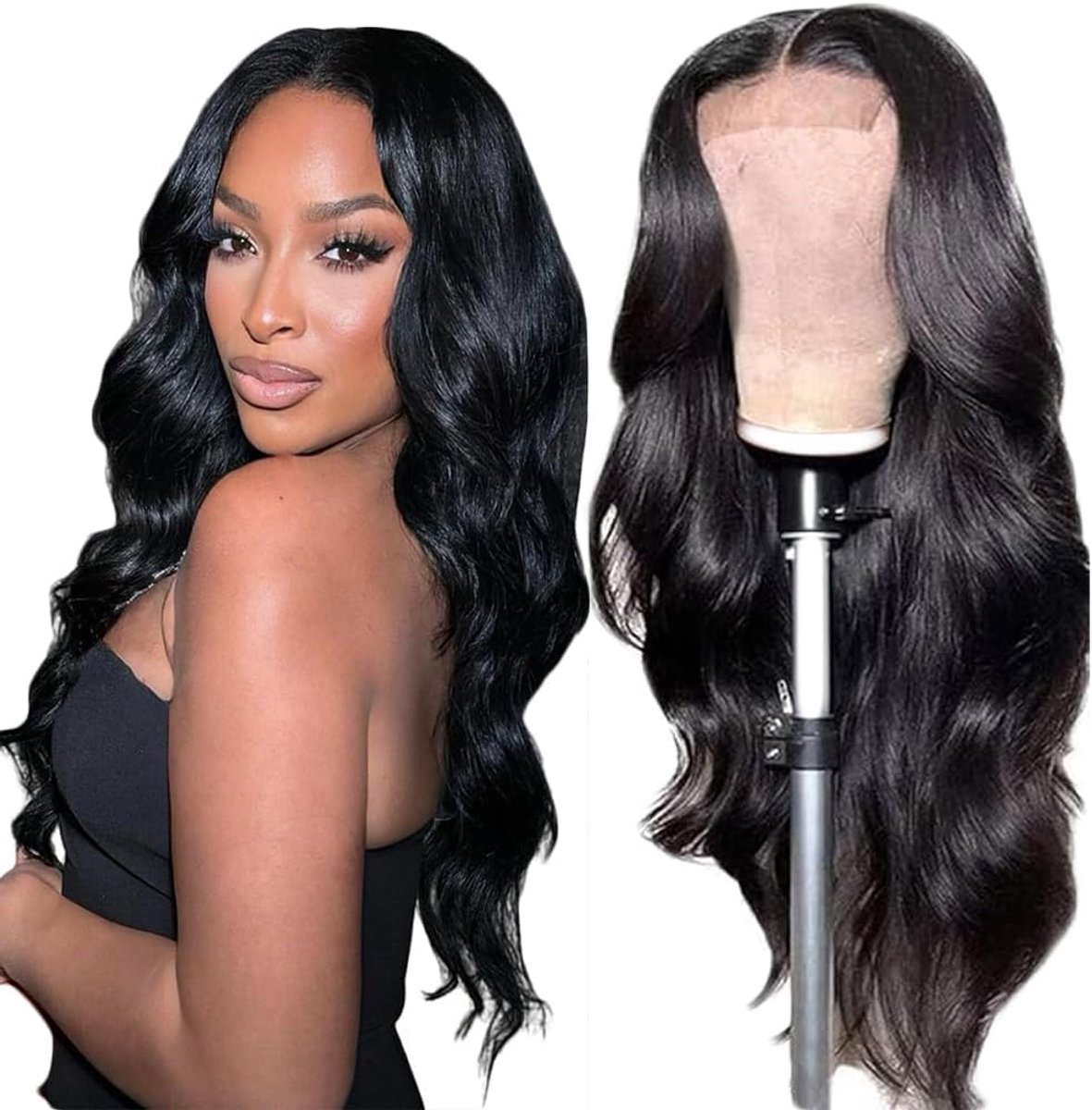 Perruque 32 Inch Body Wave - 4x1 Zwitserse Lace Front - Onverwerkt Braziliaans Haar - Natuurlijke Haarrand - ShopVlot