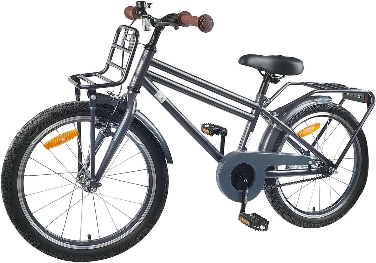 Kinderfiets sfiets sfiets Fietsen Leren Terugtraprem 18 inch Donkergrijs