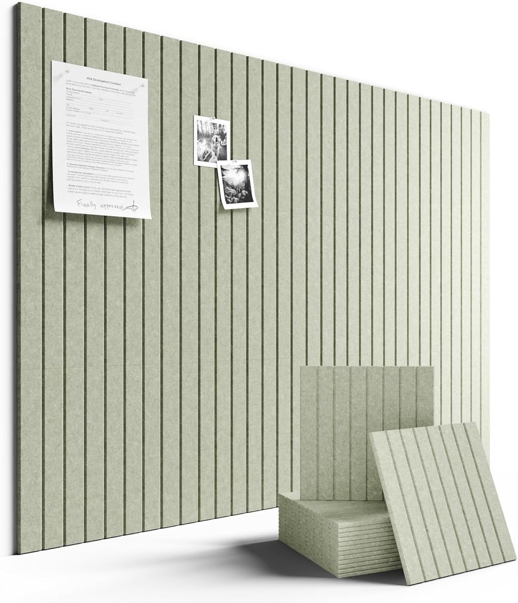 Vilt prikbord 120 x 90 cm - Zelfklevend - Verticale strepen - Creatieve wanddecoratie voor kantoor en kinderkamer - ShopVlot