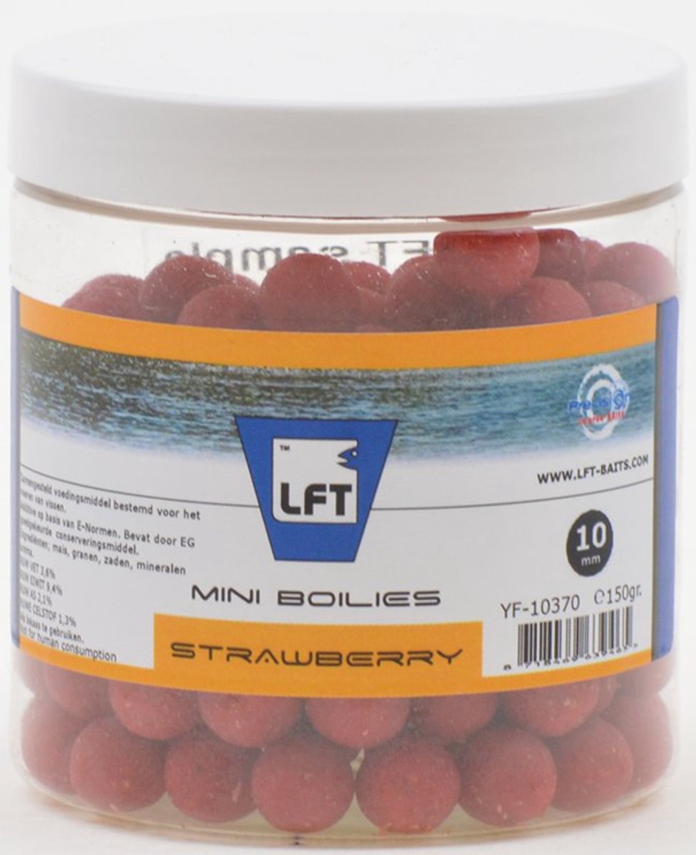 LFT precision mini boilies 150 gram 10mm strawberry