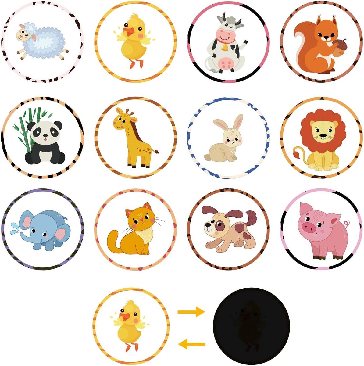 Zindelijkheidsstickers 24 Vellen - Kleurverandering Plasstickers - Schattige Dierlijke Patronen - ShopVlot
