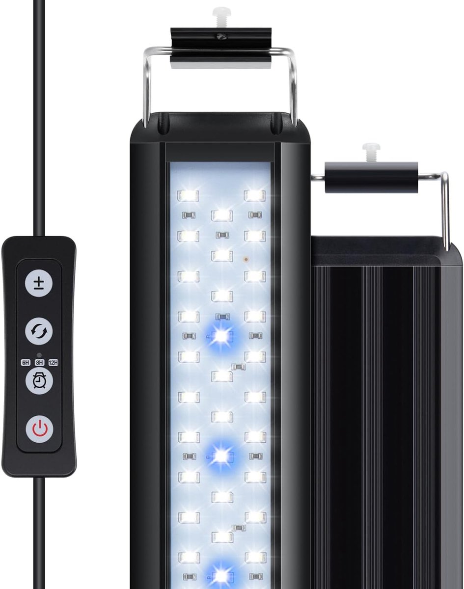 Aquariumverlichting met timer - 3 kleuren - 10 niveaus helderheid - energiezuinig en ideaal voor vissen en planten - ShopVlot