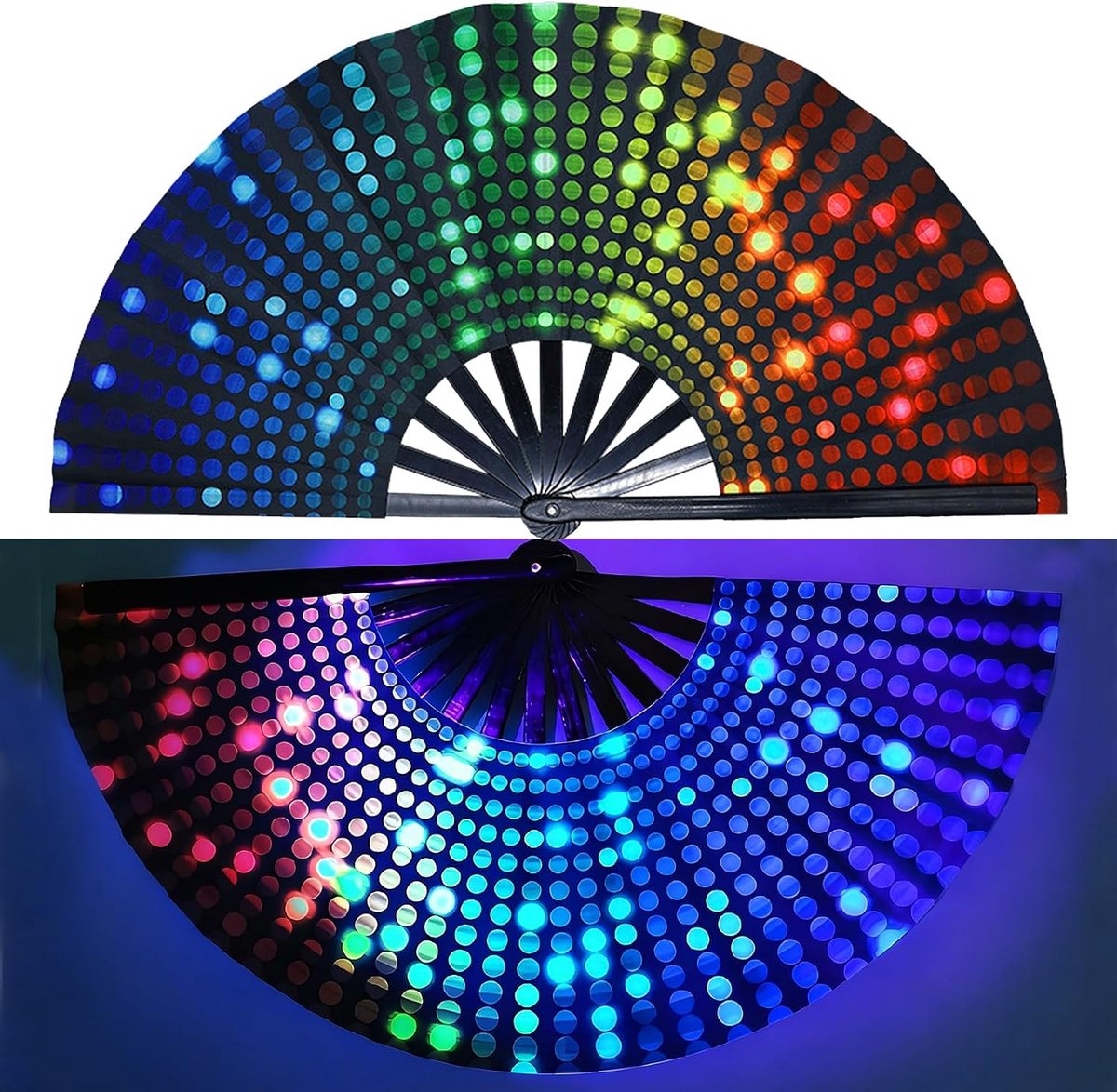 Opvouwbare fluorescerende waaiers, opvouwbare handwaaier