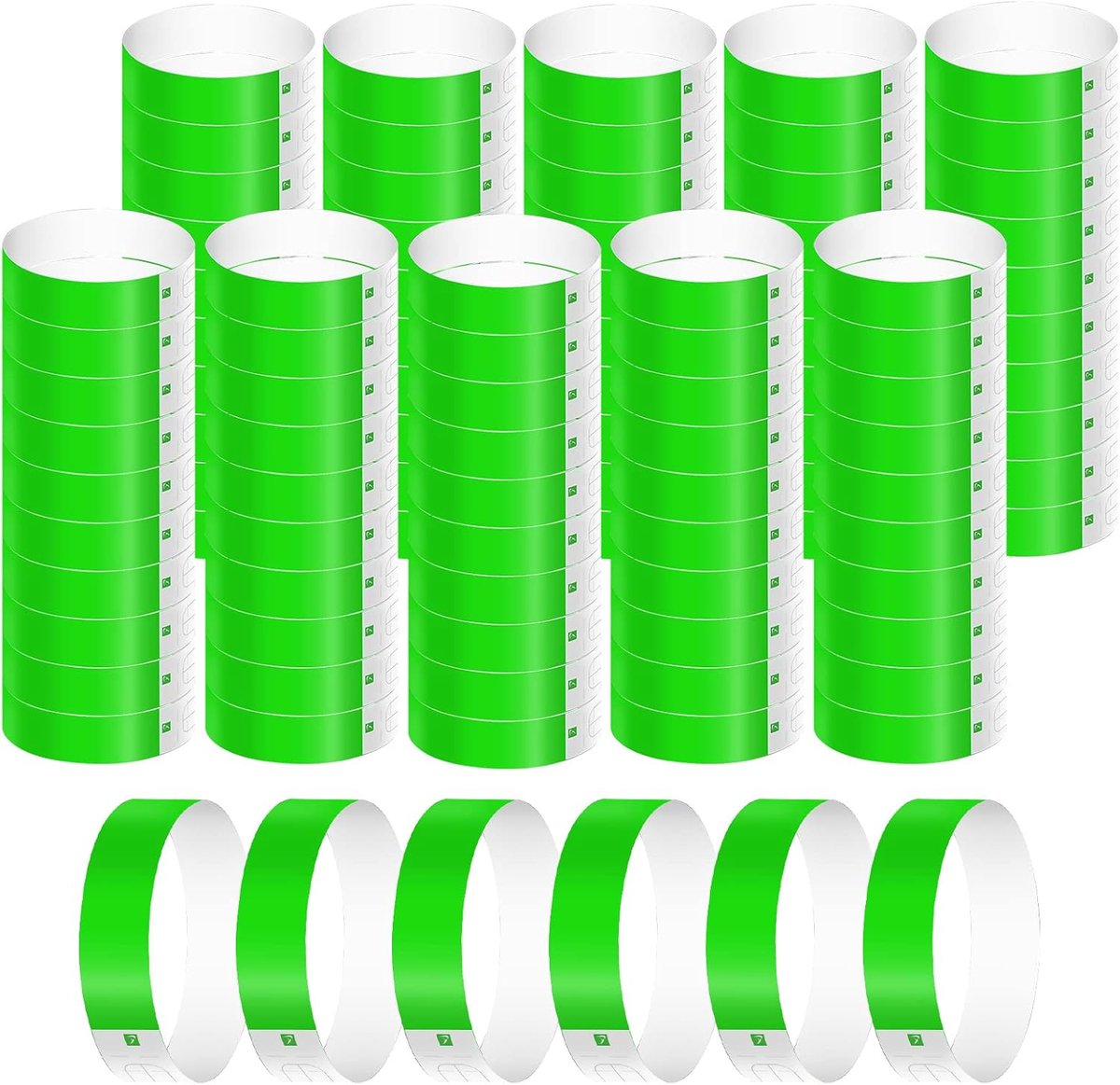 1000st Neon Polsbandjes, Papieren Polsbandjes voor Evenementen Waterdicht Entree Polsbandjes Papieren Armbanden voor Feesten Muziekfestivals Concerten Wedstrijden (Groente)