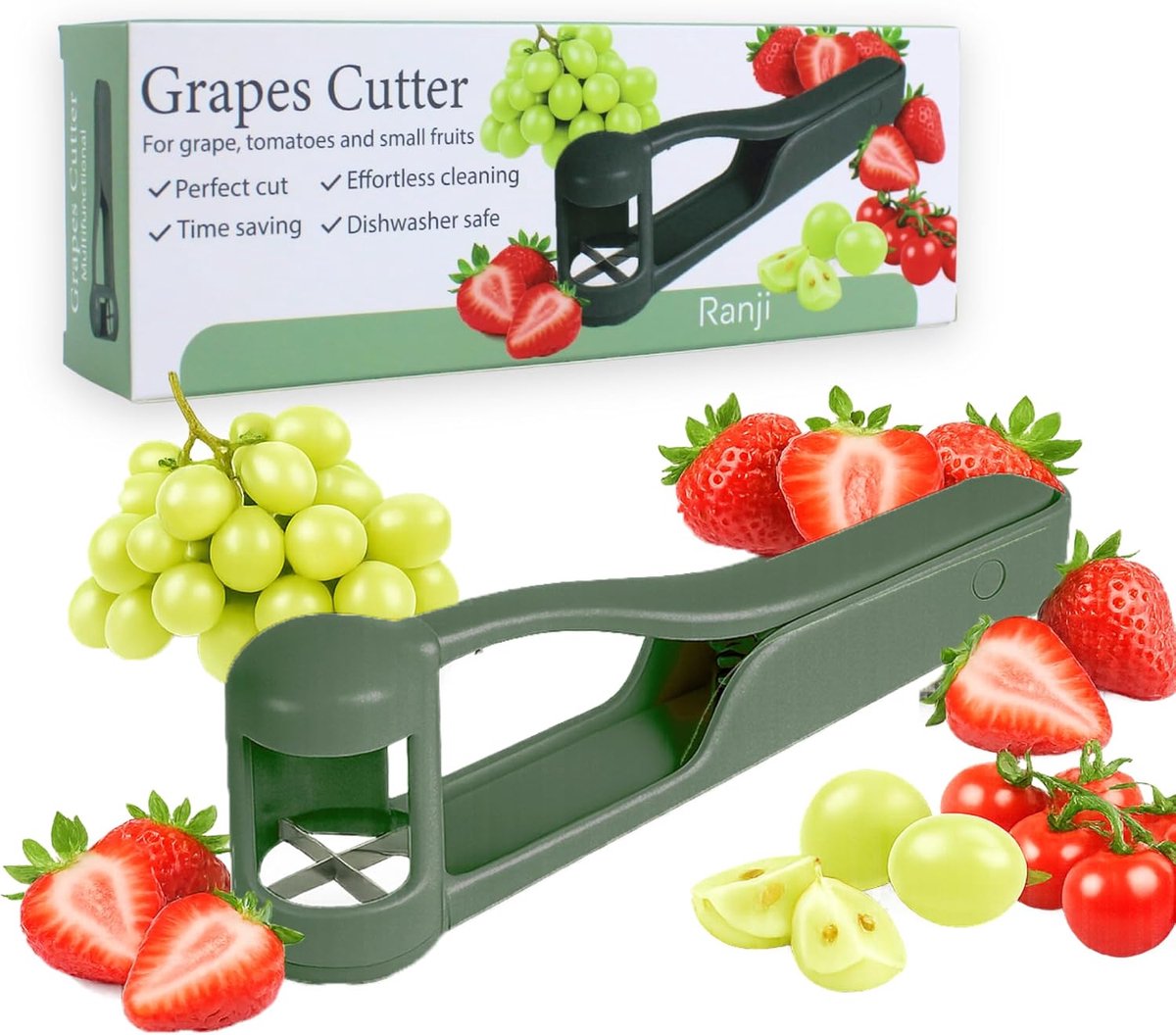 SnelShoppen - Multifunctionele druivensnijder, tomatensnijder, kersen- en aardbeiensnijder - Praktisch keukengadget voor snel en moeiteloos snijden va