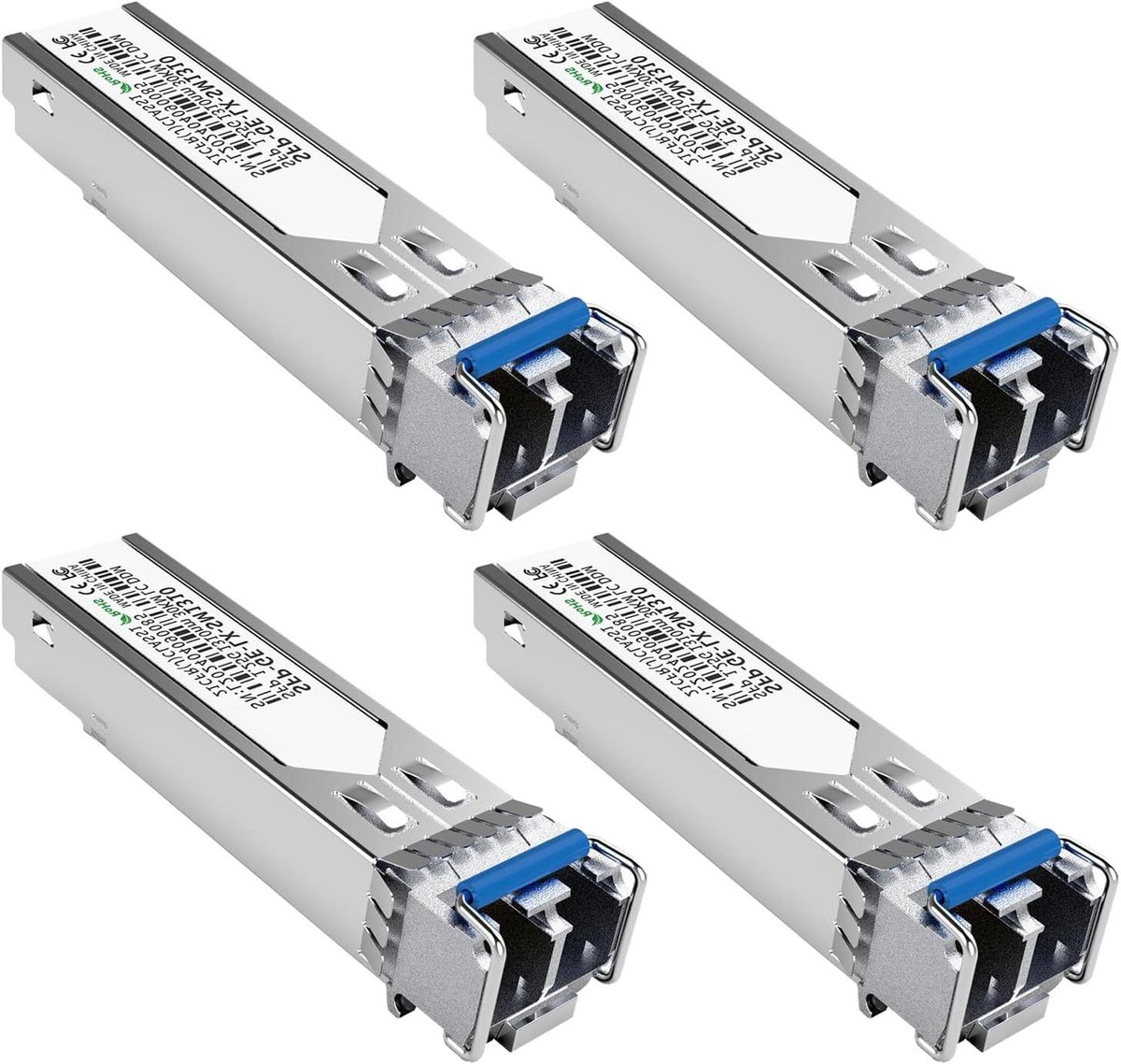 SFP LC Modules - Transceiver Set - Netwerk Uitbreiding - Single-Mode Glasvezel - 20km Bereik - Zilver