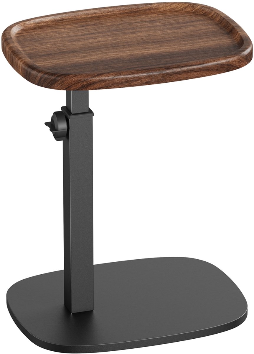 In hoogte verstelbare bijzettafel - C-vormige salontafel - Salontafel voor de woonkamer - 30 x 40 x 69 cm - Walnoot