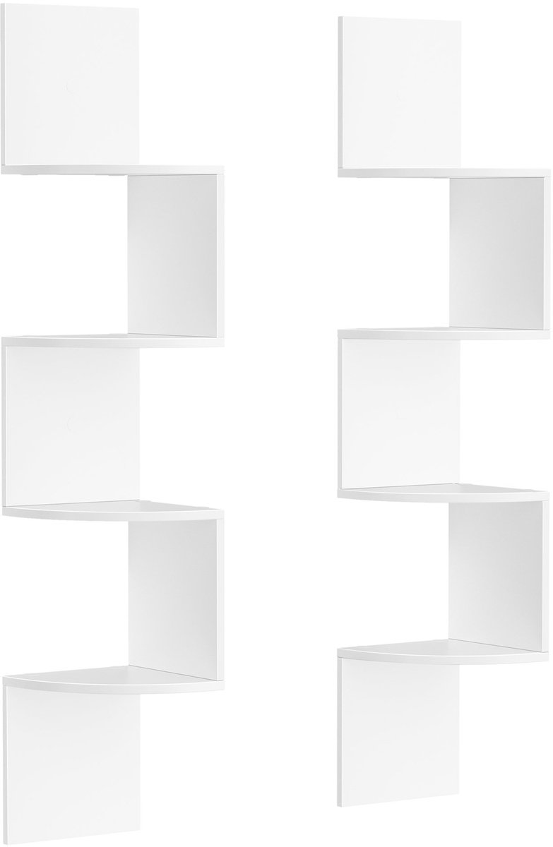 Hoekplank - Wandplank met 4 lagen - Zwevende plank voor boeken
