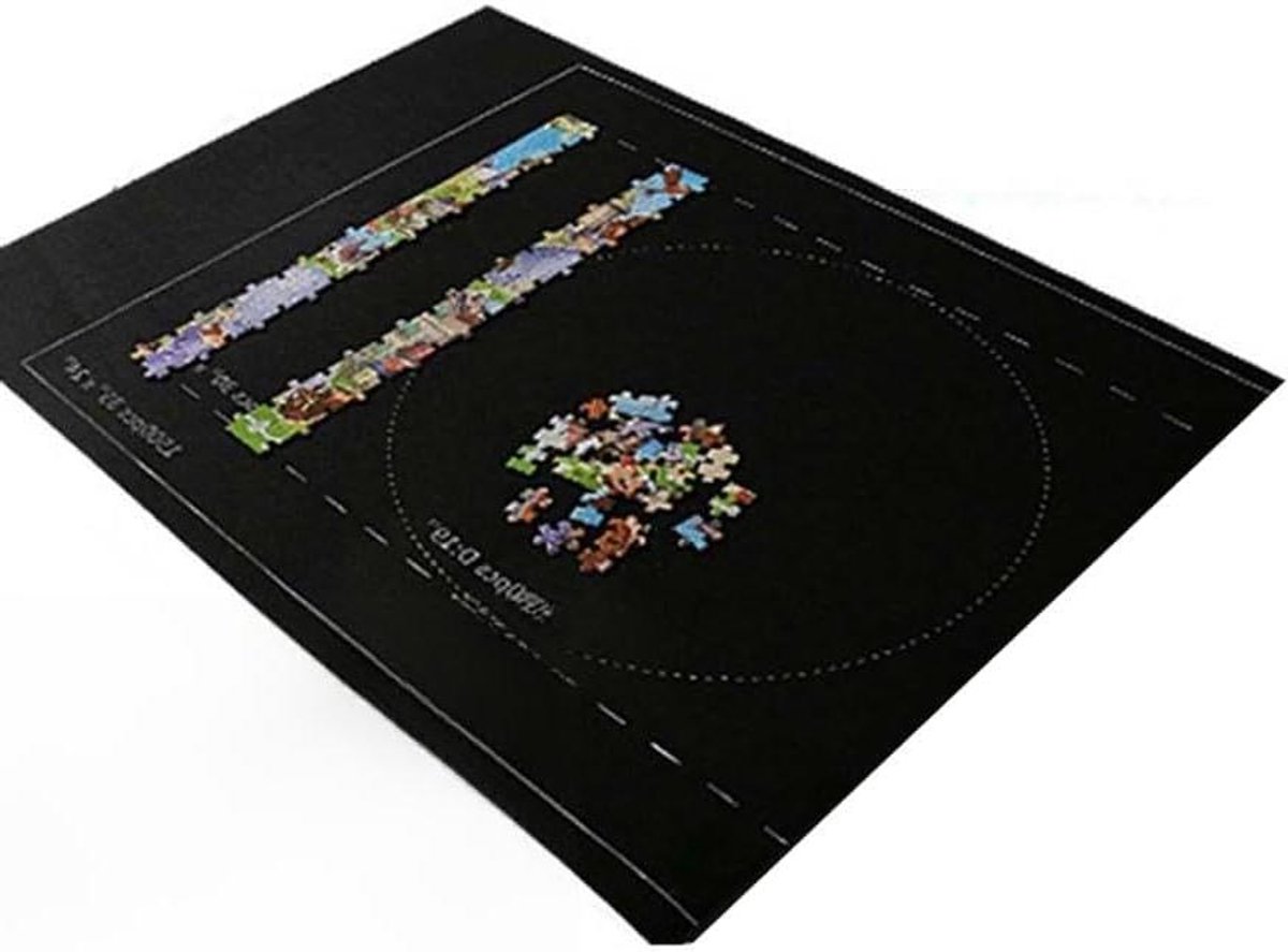 Legpuzzel Opbergmat - Puzzelmat Rolbaar - Puzzels Opbergen - Waterbestendig Vilt - 66x117cm - Zwart