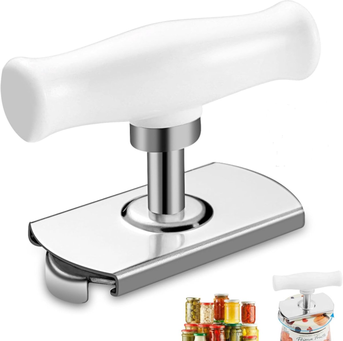 1 stuks handmatige potopener – roestvrij staal | potopener voor de keuken – voor mensen met artritis, zwakke handen, ouderen, vrouwen.