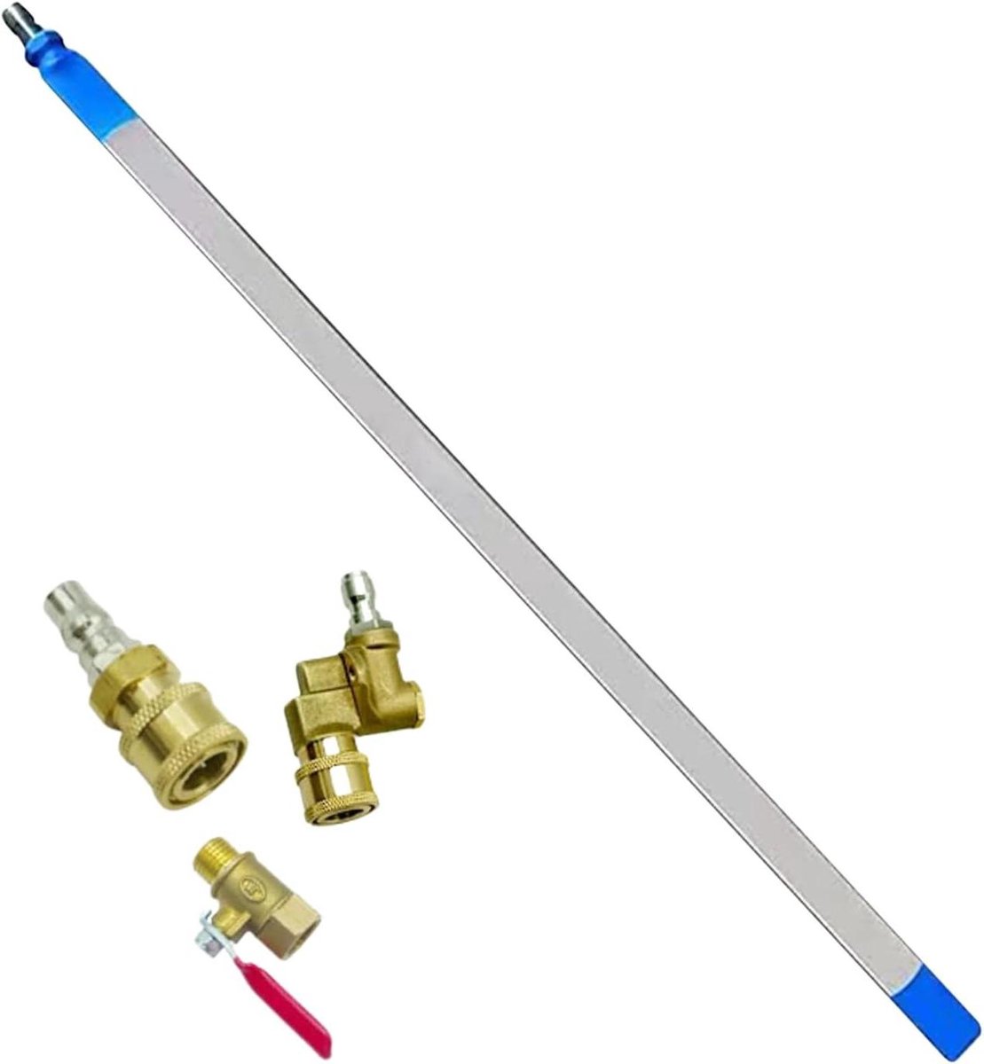 Radiator Reinigingsstaaf - Voertuig Reiniger - Efficiënt Voertuigonderhoud - Roestvrijstalen Constructie - 60 cm - Zilver