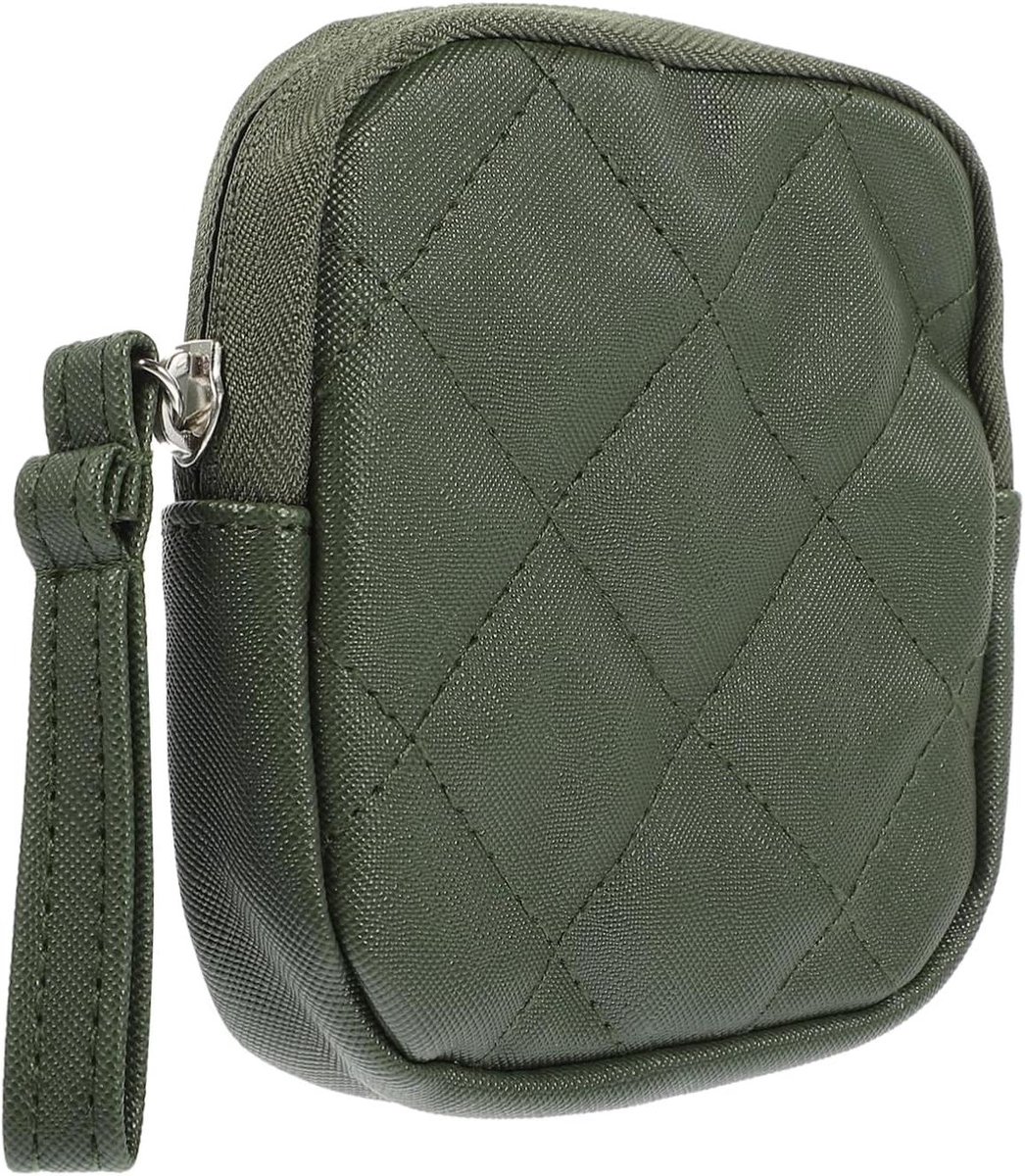 Maandverband Opbergtas - Privacy Zakje - Hygiënisch Opbergen - Multifunctionele Mini Portemonnee - 12.5 x 12.5 x 2 cm - Groen