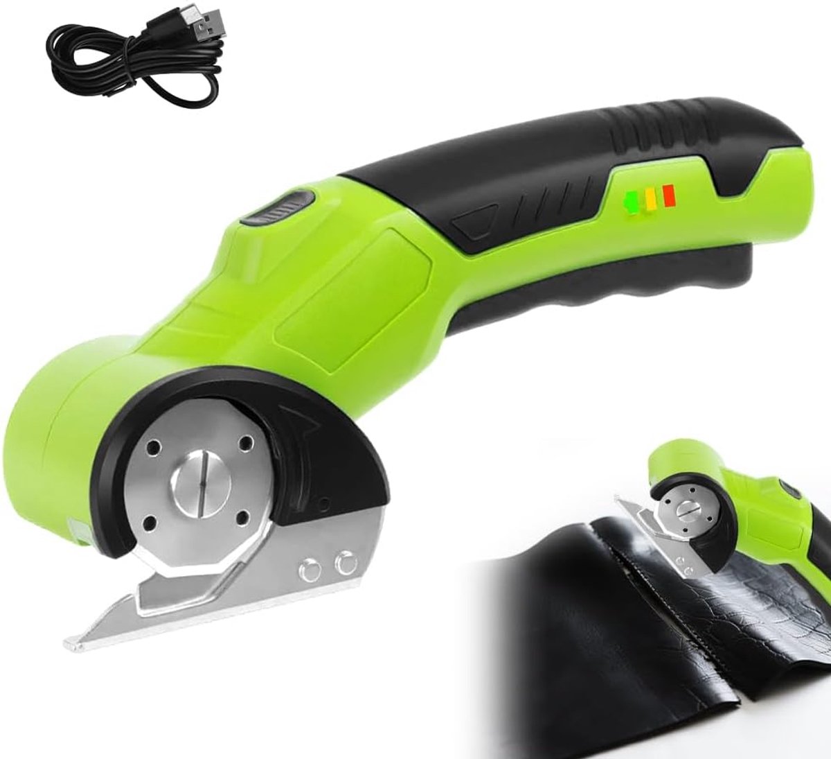 Elektrische schaar, 4 V, draadloze kartonnen snijder, draagbare papiersnijder met LED-licht en - ShopVlot