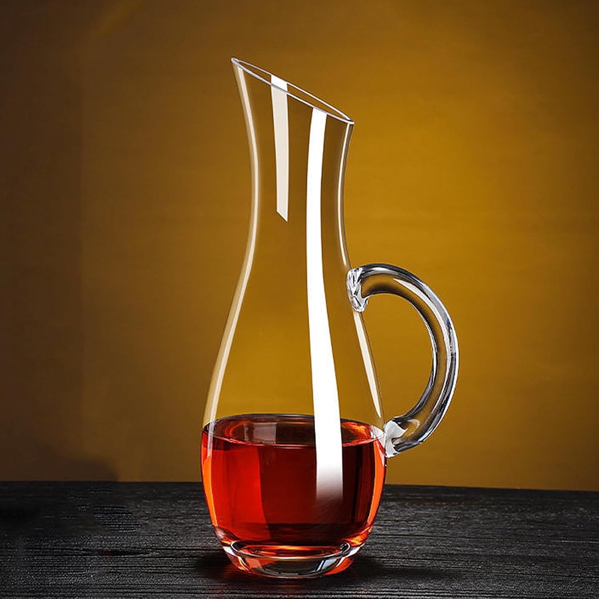 SnelShoppen - Kristallen Wijnkaraf & Aerator - 100% Loodvrij Glas - Elegante Wijnkaraf voor Rode Wijn - Niet-toxische Kristallen Set met Aerater - Voo