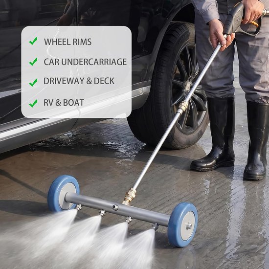 SnelShoppen - Hogedrukreiniger, Auto Vloerreiniger met 3 Uitzetstukken en 1/4 Inch Snelle Verbinding, Auto Was Accessoire Aluminium Legering voor Tuin — afbeelding 5
