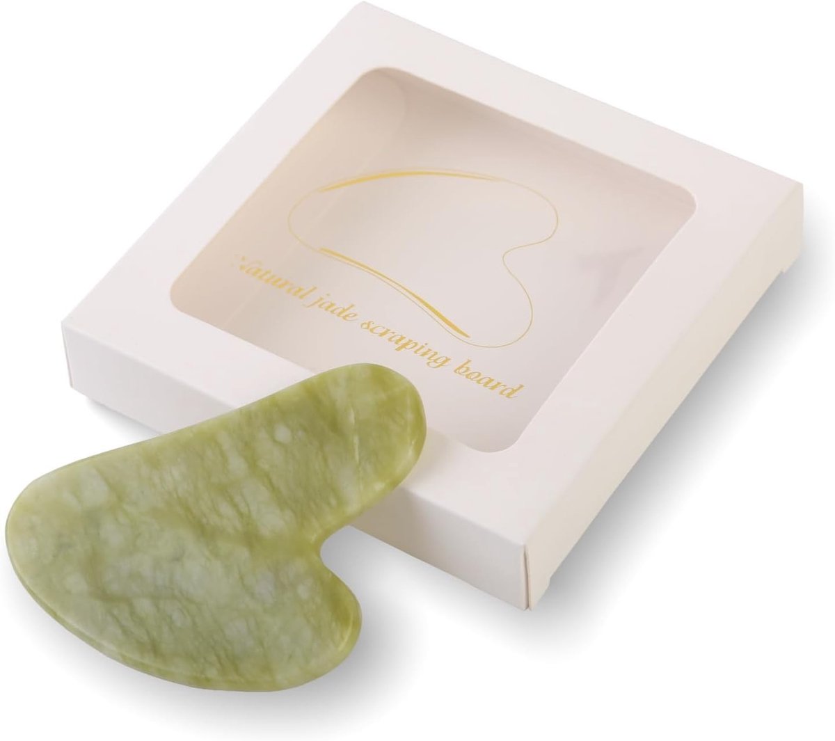 Natuurlijke Jade Gua Sha Tool voor Gezichtsmassage, Anti-Aging, Lifting en Huidverzorging
