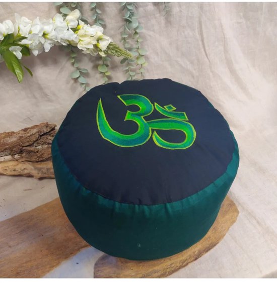 Yoga Styles Meditatiekussen Symbolic Ohm groot - Groen op Zwart van Yoga Styles — afbeelding 2