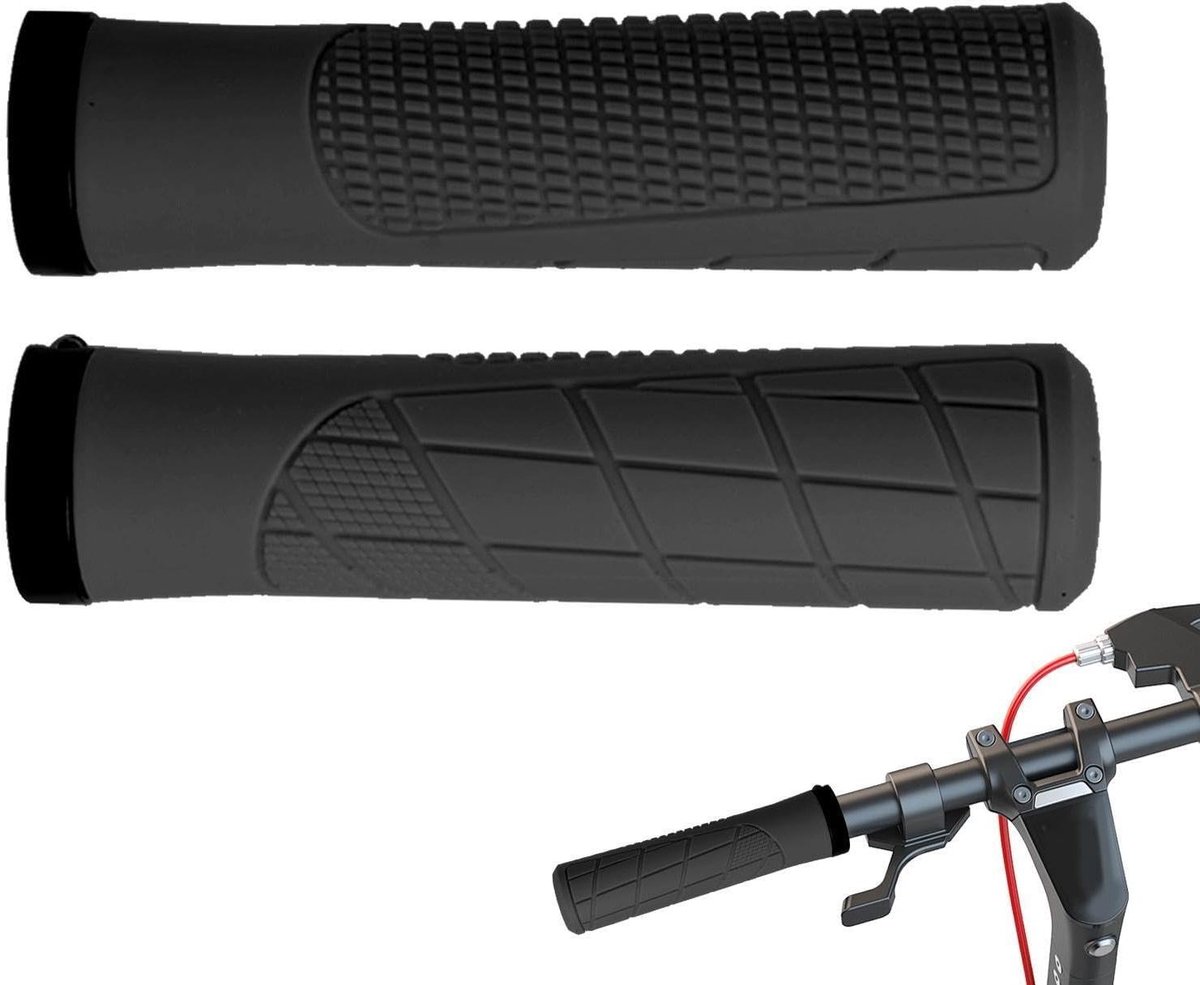 Fietshandgrepen - Stuurgrepen Fiets - Comfortabel Fietsen - Schokabsorberend Rubber - 13.4 cm Lengte - Zwart