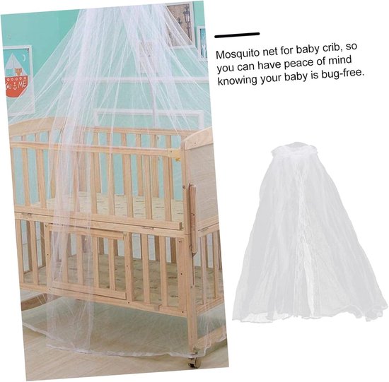 Babybed Klamboe - Muggennet Wieg - Bescherming Baby - Ademend Gaas - 160 x 450 cm - Wit — afbeelding 4