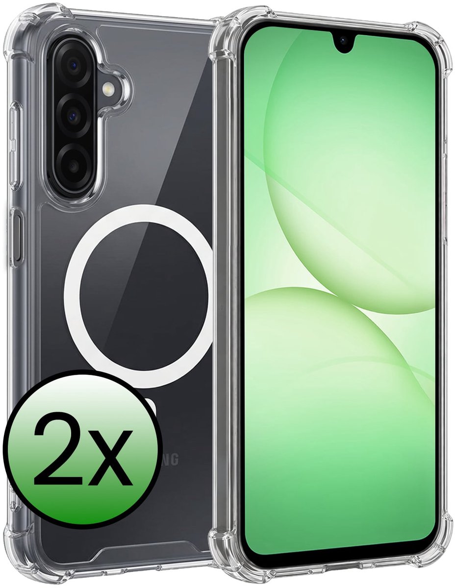 Hoesje 2 Stuks - Geschikt voor Samsung Galaxy A17 - Magsafe Compatible - Sterk & Shockproof - Back Cover - Shock Proof Case - Telefoon Hoes - Transparant