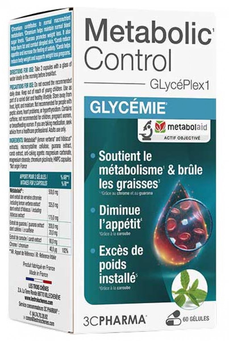 3C Pharma Metabolic Control Glycemie 60 Capsules