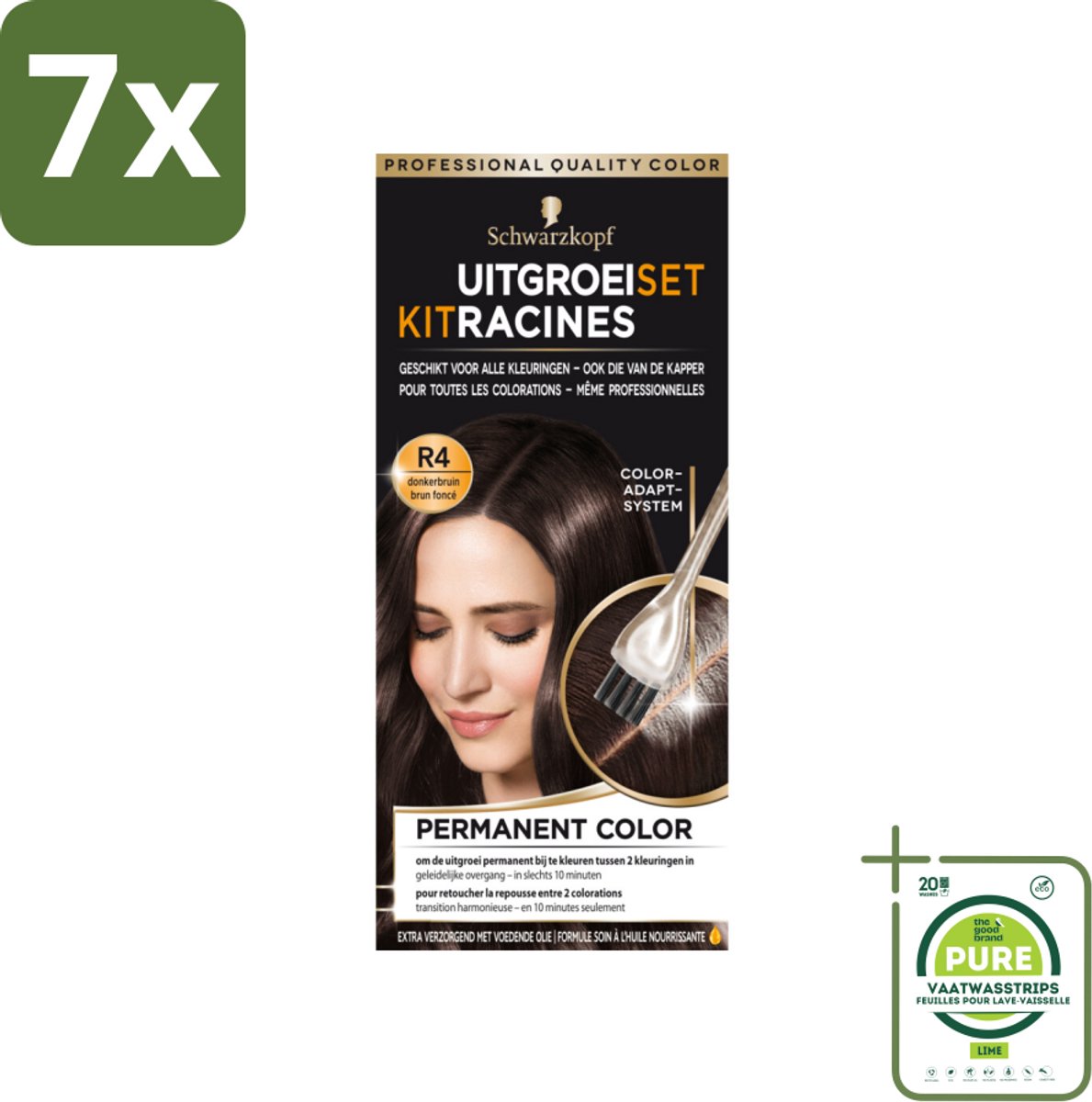 7 x Schwarzkopf - Uitgroeiset - Donkerbruin - Grootverpakking - Haaruitgroei - Haarkleur Bijwerken - Donkerbruin Haar - Snelle Kleuring - Kleur Touch-up