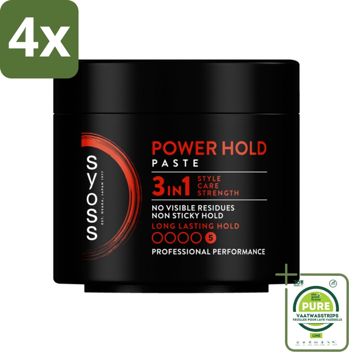 SYOSS - Power hold 150 ml - Haarpaste - Sterke Fixatie - 150ml - Voordeelverpakking - 4 stuks - Haarpasta - Stylingproduct